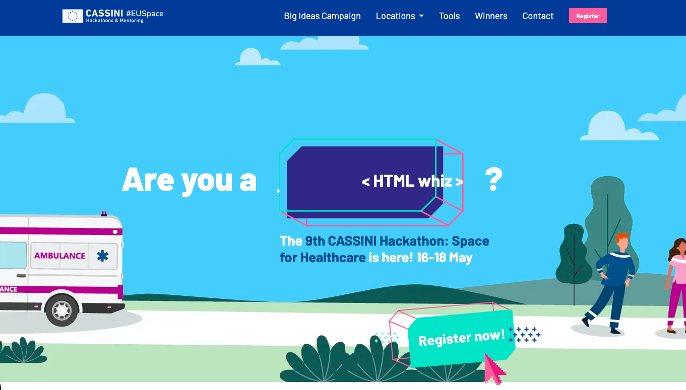 Photo taken from the CASSINI Hackathon website