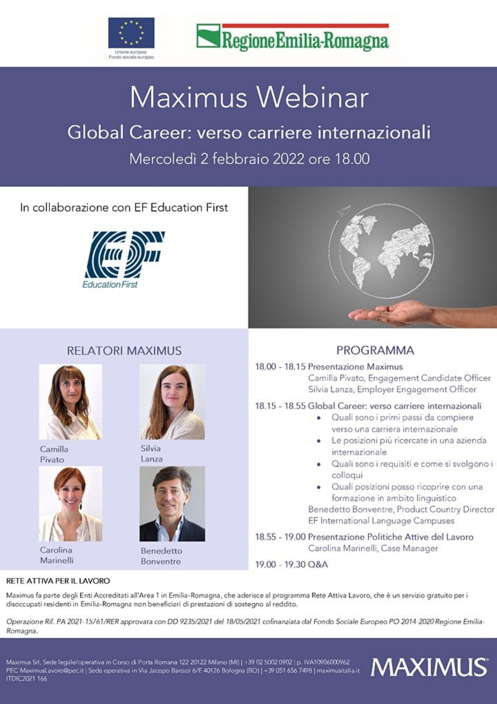 Maximus Webinar - Carriere Internazionali