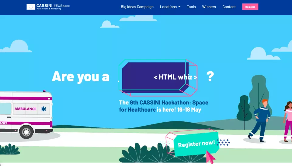 Photo taken from the CASSINI Hackathon website